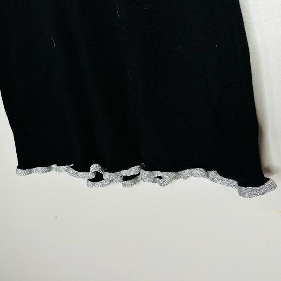 SEE BY CHLOE Women's Black Sweater Wool Ruffle Tie Back Mini Dress Size Medium - Picture 6 of 13